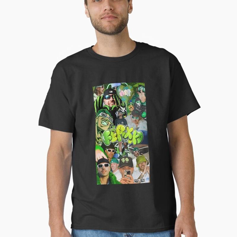 Feid Grünes Ästhetisches Collage Kunst Design Klassisches T-Shirt