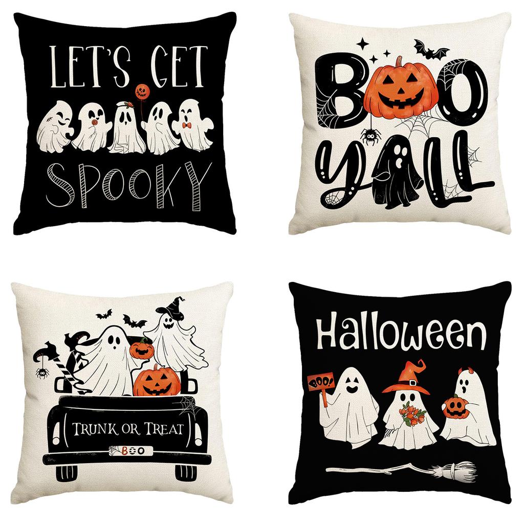 Halloween Pillowcase Pumpkin Skull Funny Ghost Cushion Cover Sofa Living Room Decoration Pillow