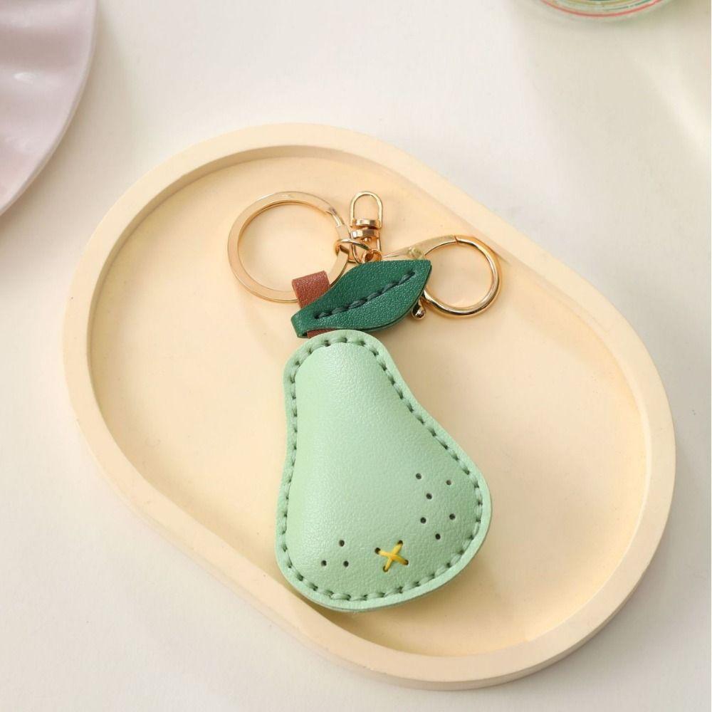 Cute Fruit Pendant Strawberry Bag Pendant Portable Leather Keychain  Gift