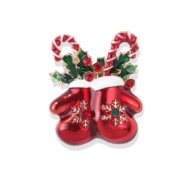 Christmas Enamel Santa Brooches For Women Unisex Rhinestone Pins Party Backpack Gifts Jewelry Accessories