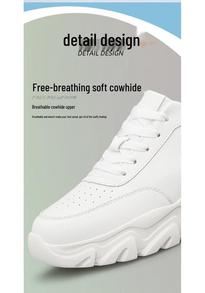 Men's Large Platform Sneakers with 6cm Height Boost, Thick Sole, Casual Sports Design, Suitable for Students and Couples