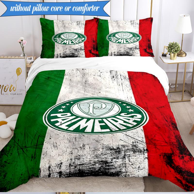 3PCS Sociedade Esportiva Palmeira Printed Soft Bedding Set,Including 1pc Duvet Cover And 2pcs Pillowcases Perfect for Bedroom, Dormitory, Fan gift