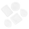 5pcs Silicone Molds Round Foursquare Perforated Jewelry Resin Molds for DIY Pendant Accessories Craft Decoratrion