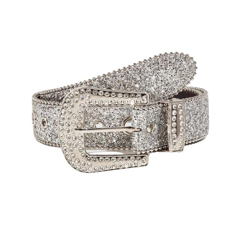 Fashionable 2024 Rhinestone Decorated Waist Belt For Y2k Inspired Women's Outfits