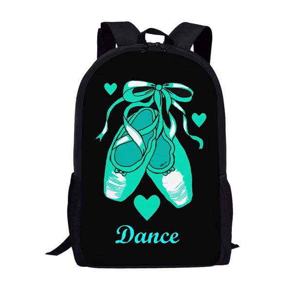 Classic Dance Ballet Shoe Dancer Notebook Backpacks Pupil School Bags 3D Print Oxford Waterproof Boys/Girls Laptop Backpacks