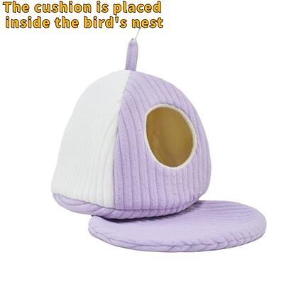 Cozy Thickened Warm Parrot Nest Soft Comfortable Bird House Washable Fleece-lined Bird Bed Nest for Parrots Finches Parakeet