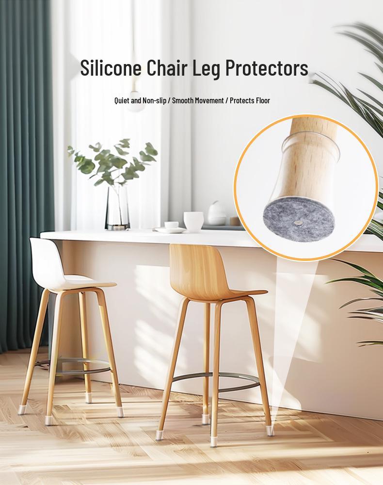 20-Piece Silent Anti-Slip Furniture Leg Covers - Wear-Resistant and Anti-Shedding Pads for Tables and Chairs