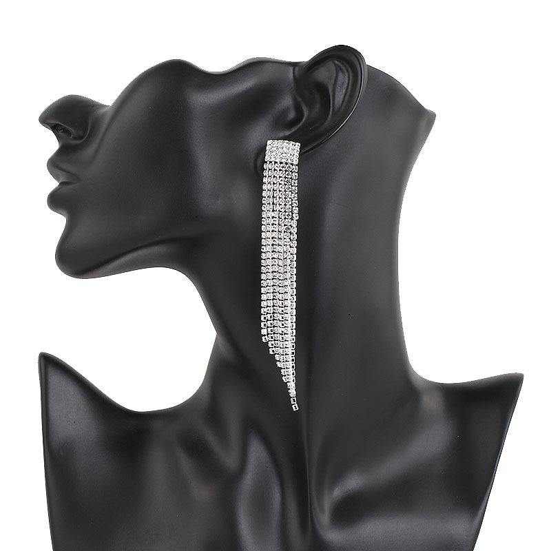 Classic Fashion Popular Earrings Women's Luxury Sparkling Diamond Tassel Exaggerated Earrings Earrings Bridal Wedding Accessories