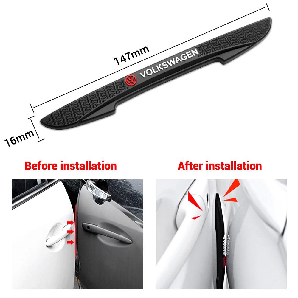 Hot New 4pcs Rubber Car Door Edge Protector Stickers Anti Collision Strips For VW Volkswagen Polo Golf CC GTI Tiguan Passat