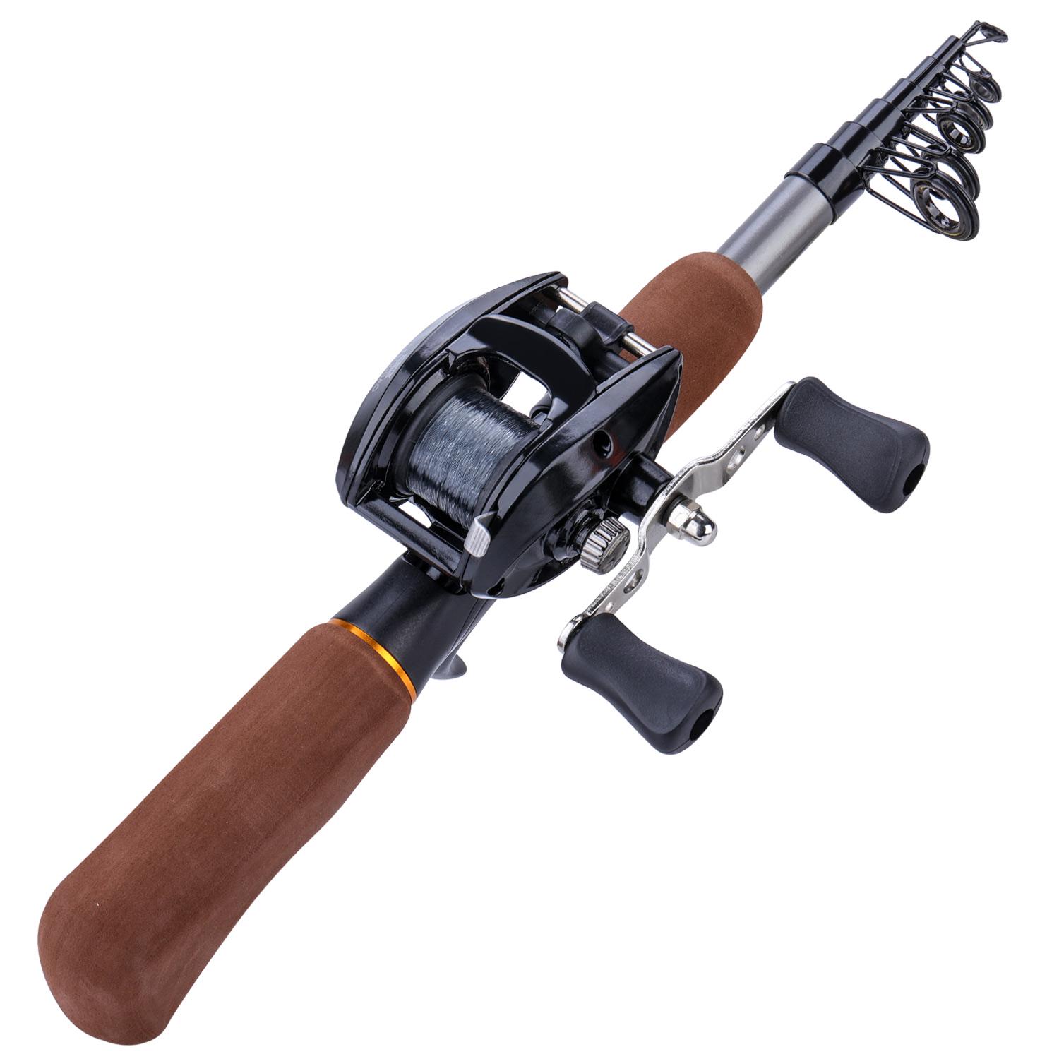 

Дорожная удочка, комбинированная катушка из углеродного волокна, сверхтвердая телескопическая удочка с литьем, рыболовная катушка для ловли карпа коричневый