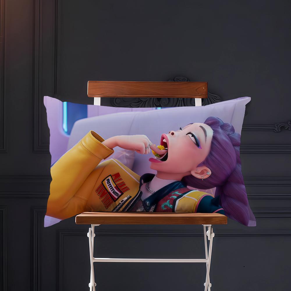 Anime Funny Meme K-Kpops D-Demon H-Hunters Cushion Cover Rectangle Pillow Cover Home Sofa Living Room Coffee Shop Pillowcase