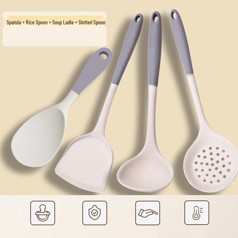 Wutuo Grey & White Silicone Cooking Utensil Set