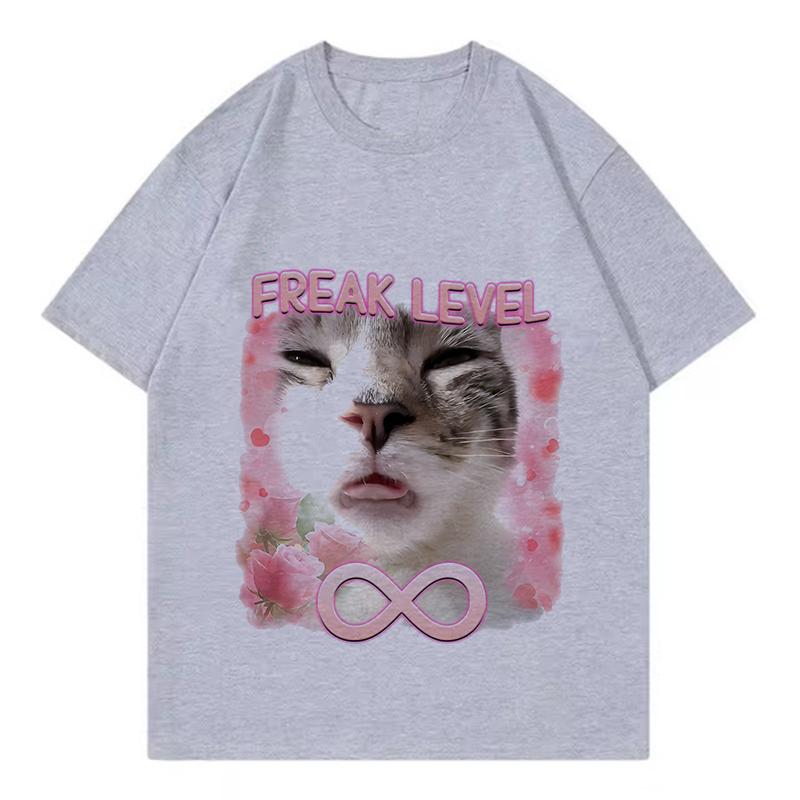 Funny Meme Cat Face Graphic Tshirts Unisex Women Casual Vintage T Shirts Unisexs Oversized Tshirts Cats Lovers Gifts Tops