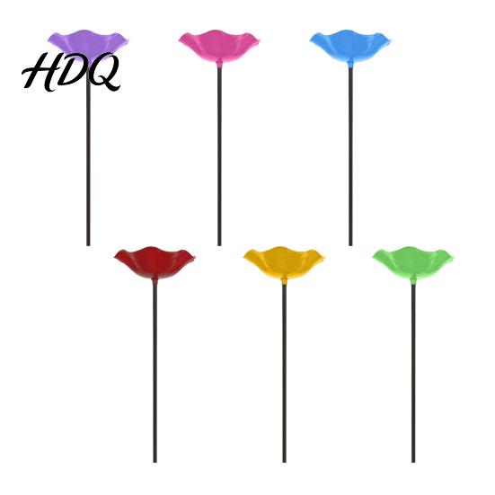 Insect Watering Station Handmade Flower Garden Stake Ground Insert Bee Butterfly Decorative Floral Ornament Bird Bath Pollinator Drinking Bowl