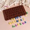 Silicone Letter & Number Chocolate Molds Set Alphabets & Numbers Baking Tools with Happy Birthday Cake Decorations Fondant Molds