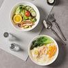 Reines Weißes Keramikschüssel- & Teller-Set: Einfaches Geschirr für Suppe, Nudeln & Reis