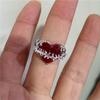 Y2K Gothic Dark Red Cross Star Crow Heart Rings For Women Goth Game Love And Deepspace Sylus Cosplay Jewelry Accessories Gifts