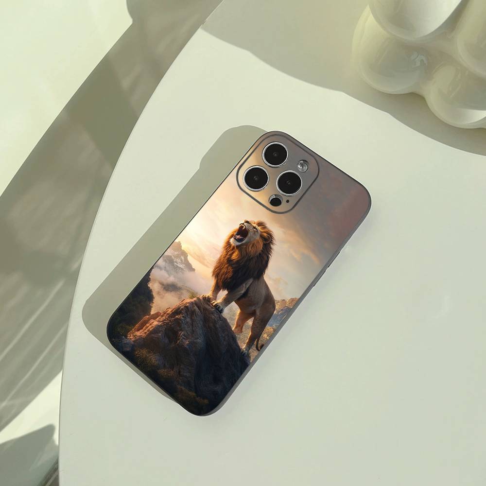 

Lion- Pattern Phone Case For iPhone 17,16,15,14,13,12,11 Pro Max, Lightweight and practical Soft Black Cover iPhone17PRO