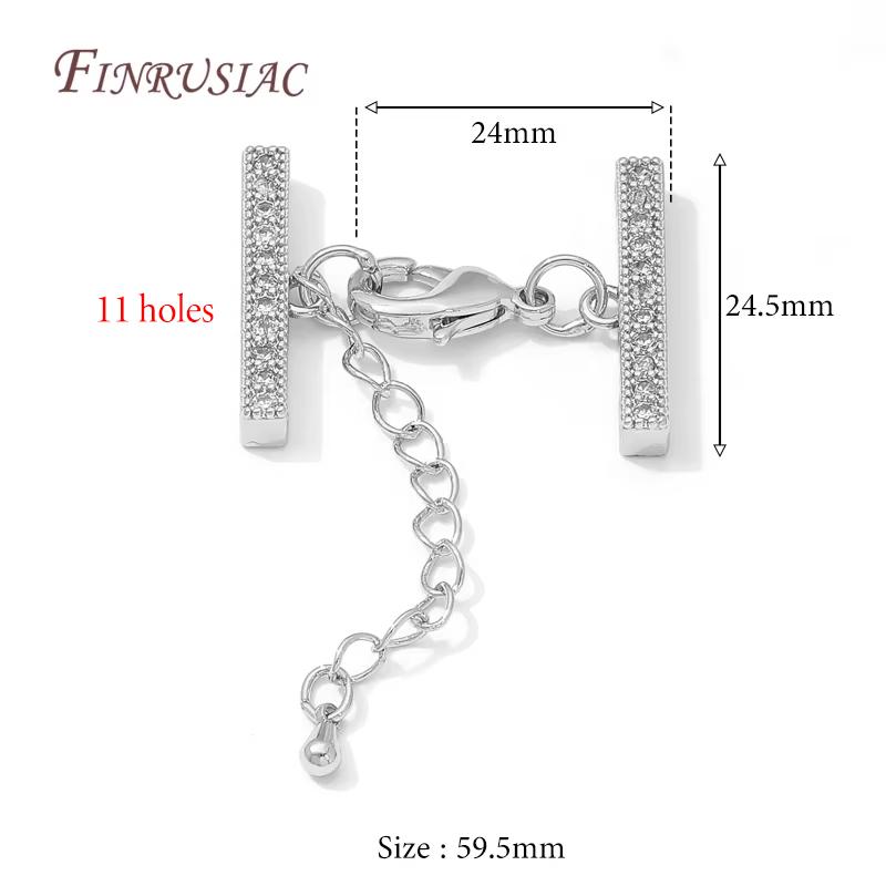 2 Sizes 18K Gold Plated Lobster Clasp with Extension Chain Connector For Jewelry Making,DIY Multi-row Pearl Necklace Accessories