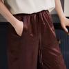 Women's Small Silky Wide-Leg Pants, Summer Eight-Point Length, Thin & Draped Texture