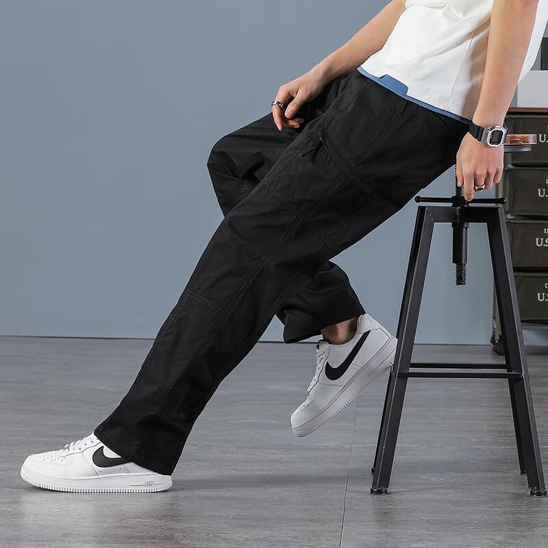 COVER GAL Men's Multi-Pocket Loose Straight Cargo Pants