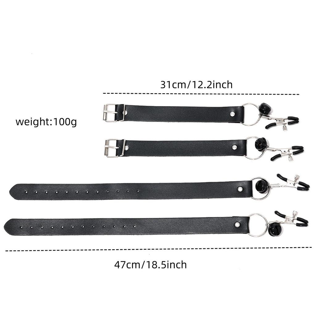 Nipple Clamps Breast Labia Clips Stimulation BDSM Adult Games Metal Nipple Clamp With Open Leg Leather Belt