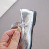 Girls' leather shoes 2025 spring and autumn new children's shoes silver little girl princess soft sole Mary Jane baby shoes