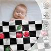 Checkerboard Cherry Blankets for Couch Sofa Bed Throw Blanket Super Soft Lightweight Warm Gift for Women Men Kids Indoor Home Decor 40X50in