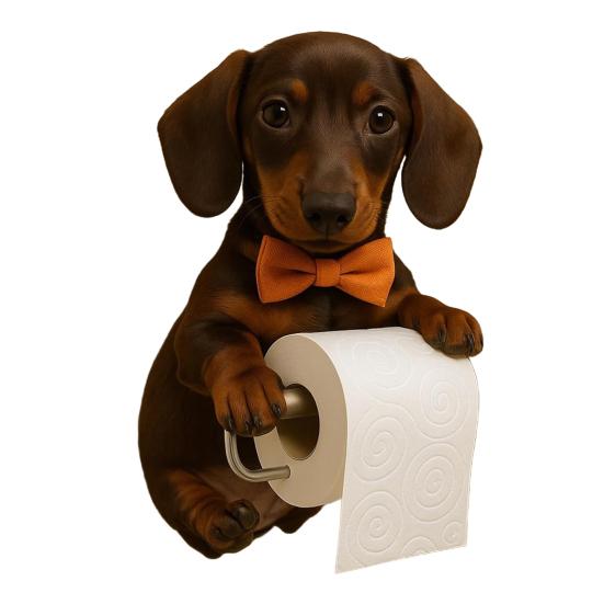 Wall Mount Toilet Paper Holder Easy To Install Dog Shape Design Funny 3D Printed Towel Holder Paper Rack Bathroom Decoration
