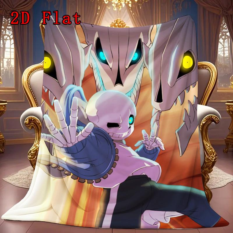 Undertale Sans anime 2D Flat Pattern Flannel Blanket High quality All Seasons Warmth and Comfort Perfect for Christmas Gifts.PMT0914211