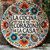 Vintage Spanish Kitchen Round Metal Sign Wall Decor Bar Cafe