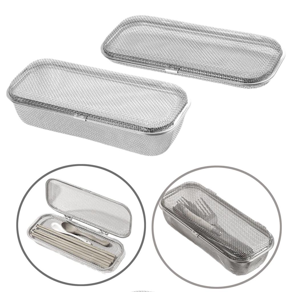 Chopstick Holder Stainless Steel Storage Holder Dishwasher Basket Fine Mesh for Chopstick Utensils Forks Small Items Spoons