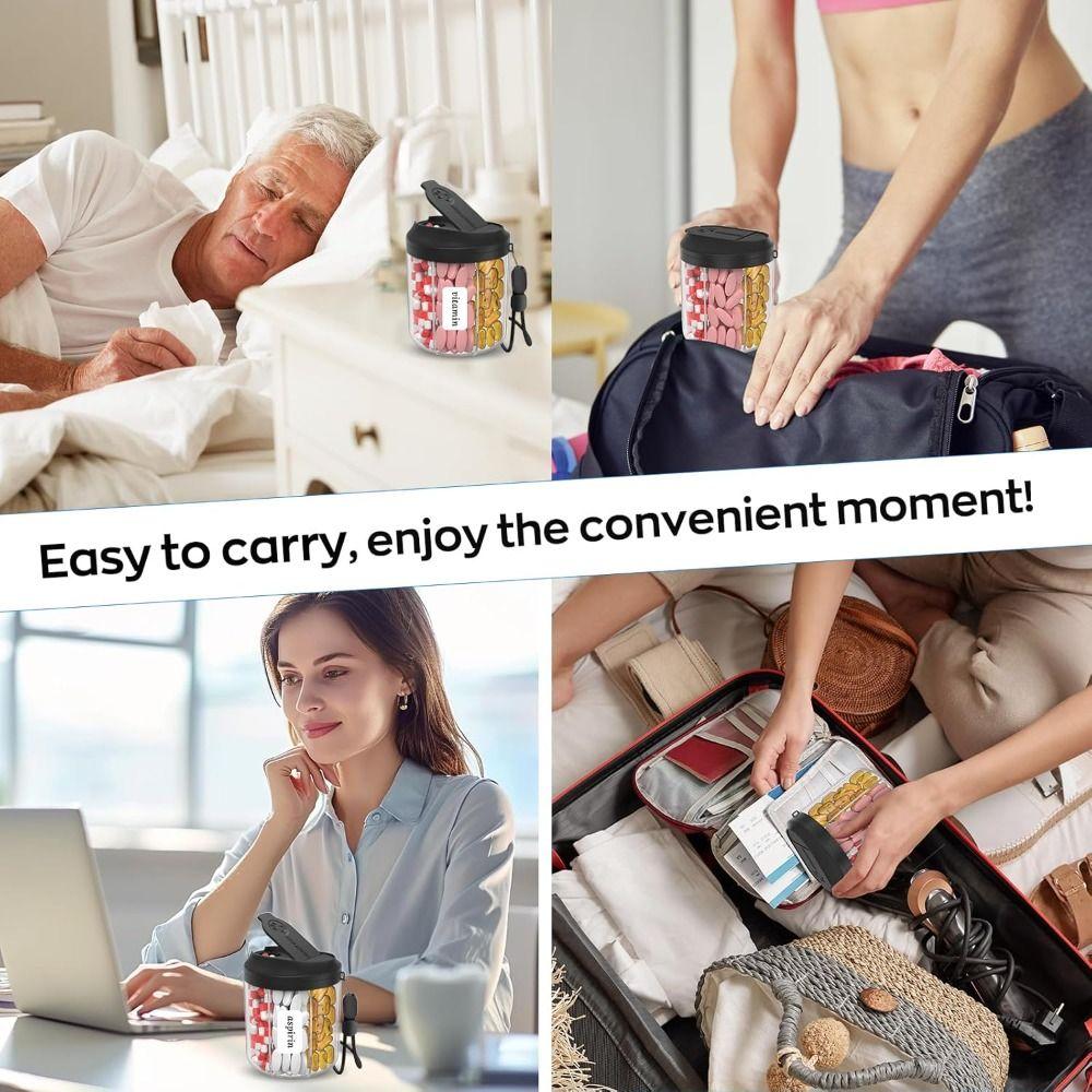 With 7 Large Compartments Pill Container Pill Bottle Organizer  for Travel Supplement Organizer