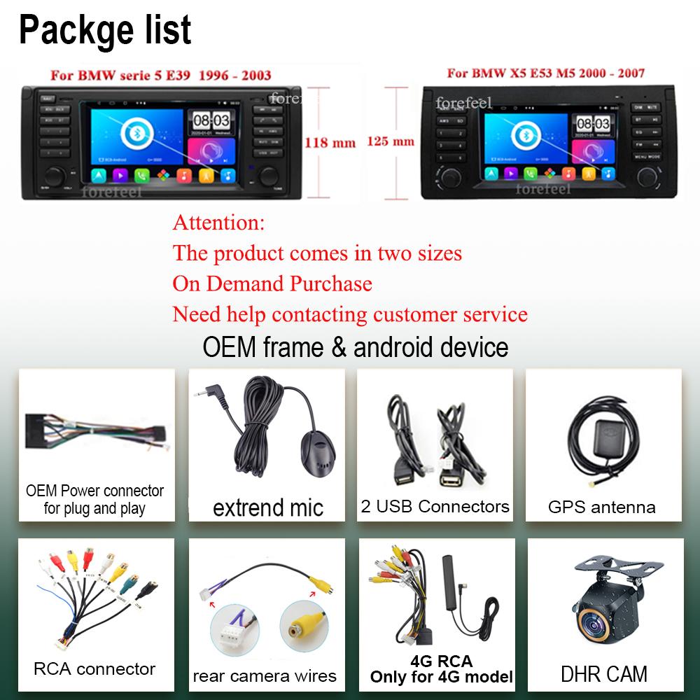 For BMW X5 E53 E39 Car Touch QLED Screen Android Radio Carplay Multimedia Navigation High-performance WIFI Bluetooth DVD