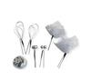 Japanese-style Hair Ornament, White and Silver, Mizuhiki (decorative Cord), Silver Foil, Tulle, Silver Pick, Suitable for Coming-of-age Ceremonies,