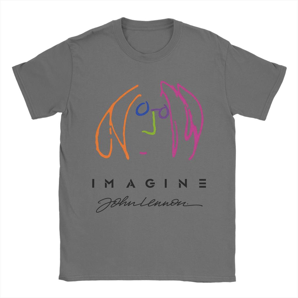 JOHN LENNON IMAGINE PROMO TShirt for Men  Leisure 100 Cotton Tees O Neck Short Sleeve T Shirt 4XL 5XL Clothing