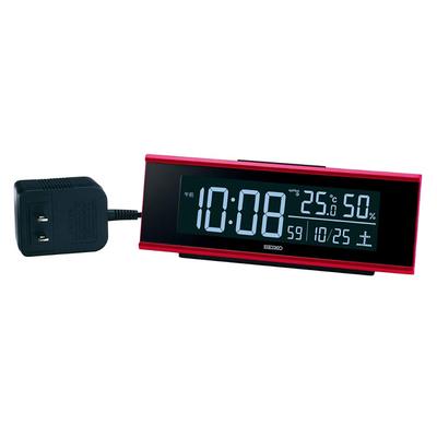 Clock Table Clock Alarm Clock Radio Digital AC Color LCD Series C3 Red Metallic Body X X Cm DL307R Size 6.3 17.4 4.6