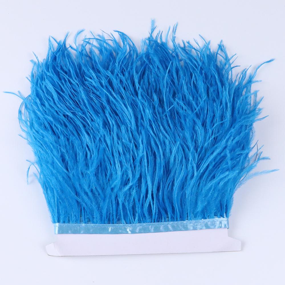 1 Meter Ostrich Feather Trim Trimming Natural Ostrich plumage Fringe Ribbon Lace for Wedding Party Dress Sewing Decoration plume