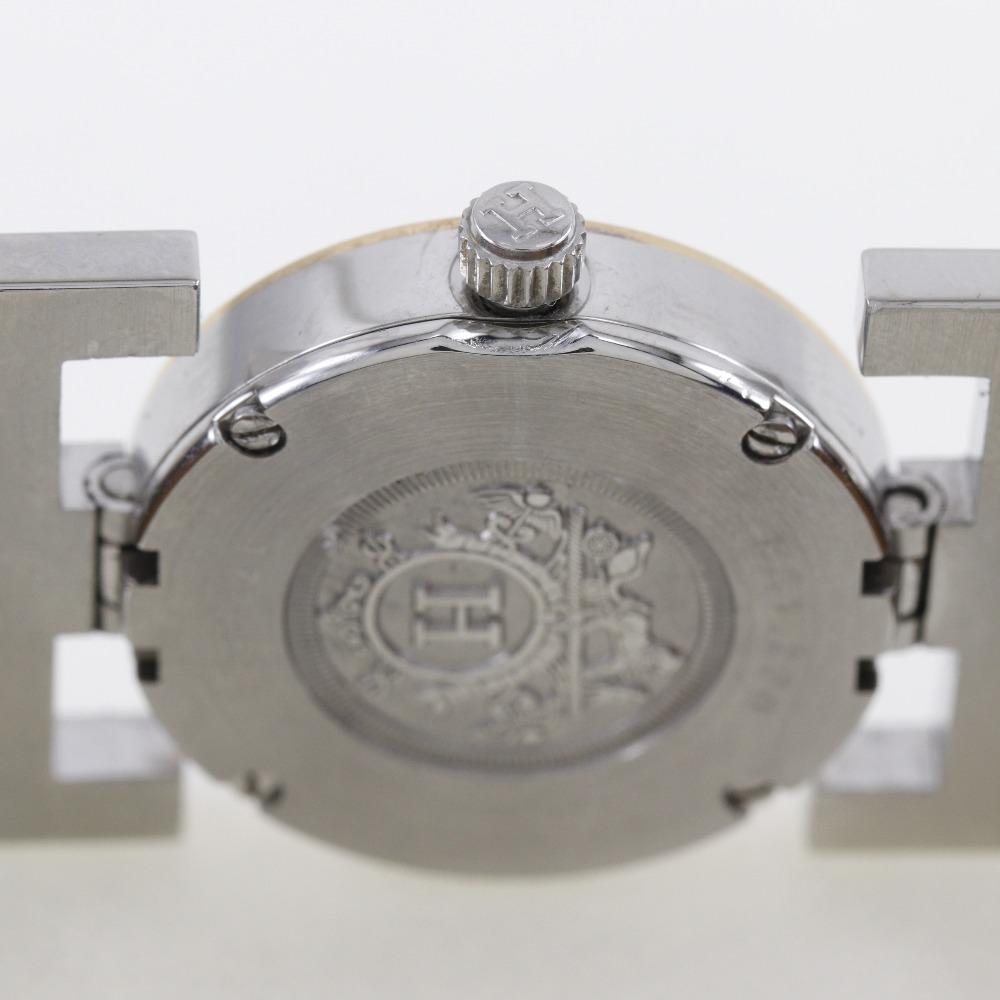 HERMES paprika Watches PA1.220 WhiteDial Stainless Steel/leather Quartz Analog display Women Used