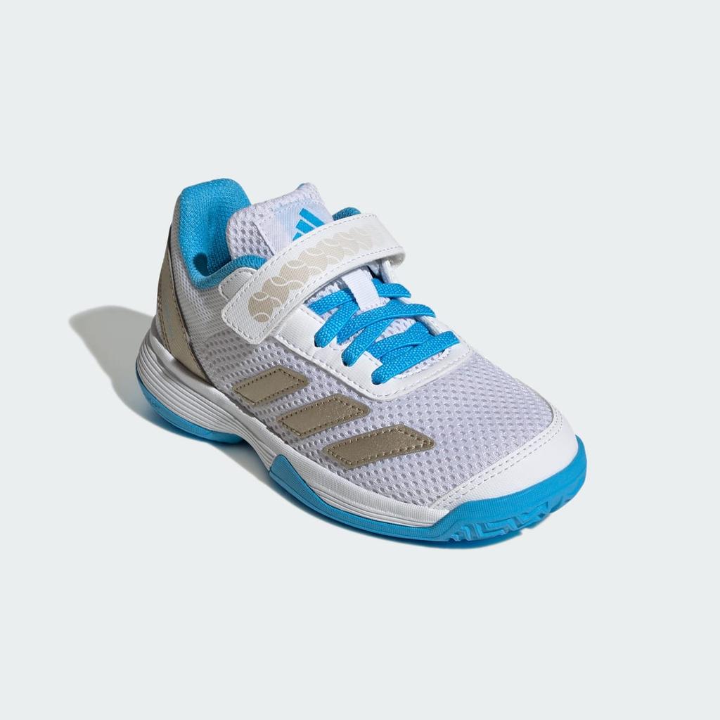 adidas Courtflash Hook-and-Loop Tennis Shoes Kids JP6686 Kids' Performance Sports Shoes Cloud White / Cyber Metallic / Lucid Aquamarine