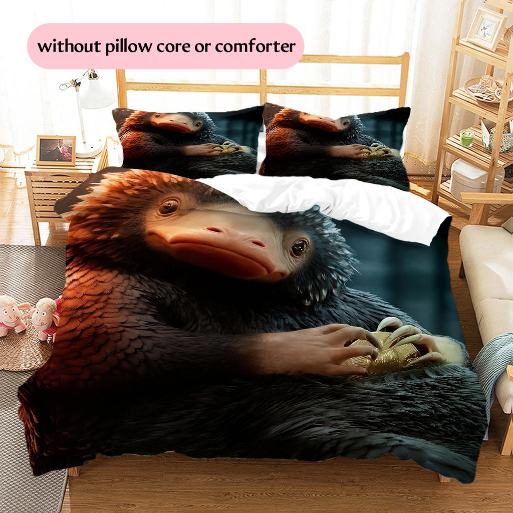 Fantastic Beasts Cute Printed Bedding Set Duvet Cover Pillowcase No Filler, Soft Home Bedroom Decor, Perfect Gift for Fans.chl