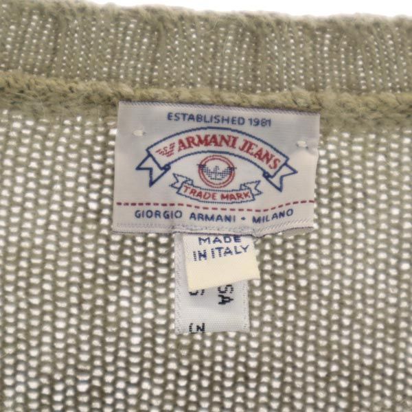 Armani Jeans Итальянский пуловер с длинным рукавом из смеси ангоры I40 Вязаный женский б/у