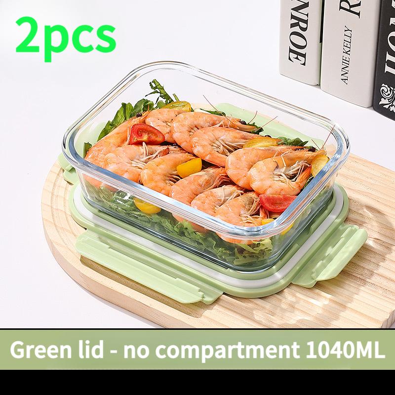 

Heat Resistant Glass Fresh-Keeping Box, Sealed Lunch Box, Microwave Heated Glass Lunch Box With Lid, Bento Box, Rice Glass Bowl