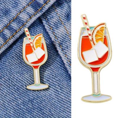 Women Brooch Enamel Beverage Design Lapel Pin Non-Slip Buckle Scarf Badge Sweaters Collars Hats Bags Coats