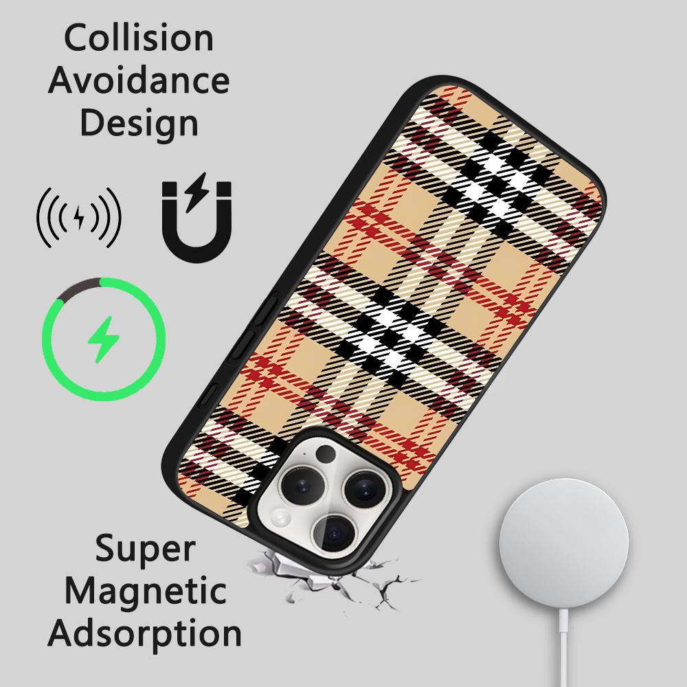 Plaid Fashion Phone Case Mobile Suitable For Apple 17 Air 16 PRO MAX 15 14 13 12 11 Patch Black Hard Shell