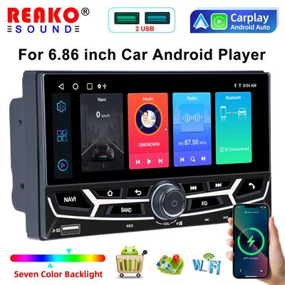 2Din 6,86" HD Ekran Dotykowy Samochodowy Multimedialny Odtwarzacz MP5 Bezprzewodowy CarPlay Stereo Video Player z Odbiornikiem Bluetooth FM