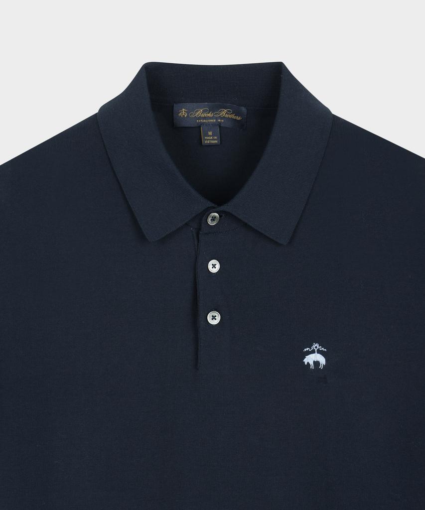 BROOKS BROTHERS Cotton Polo Short Sleeve Sweater (Navy) (Bbwtmog202)
