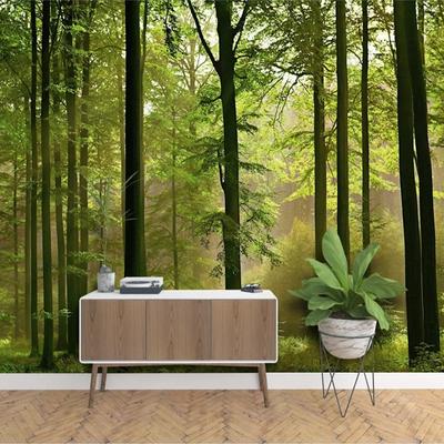 3D-Waldwandbild, grüne Bäume, Naturlandschaft, Tapete, Wohnzimmer, Schlafzimmer, Heimdekoration, Tapete