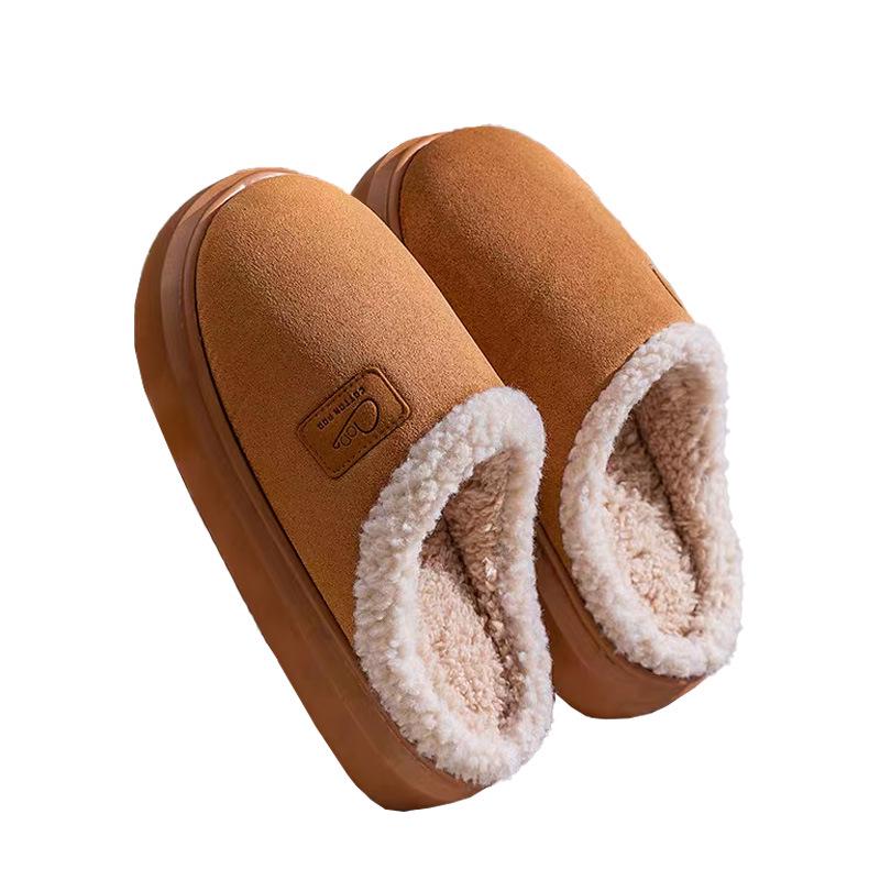 2025 New Stock: Men's & Women's Warm Postpartum Cotton Slippers - Closed-Heel, Autumn/Winter