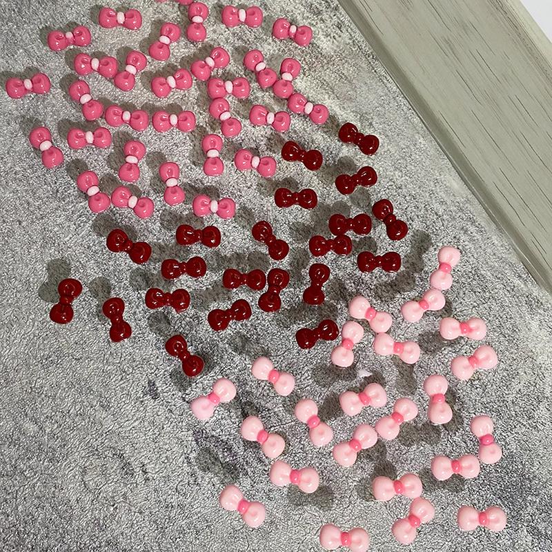 60/90/120 Pcs Resin Bow Nail Art Accessories Kawaii Girl Anime Cartoon Nails Assembly Diy Beauty Manicure Decor